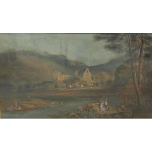 158 - ENGLISH SCHOOL c1850. On the Wye at Tintern, bears signature Copley Fielding, watercolour with touch... 