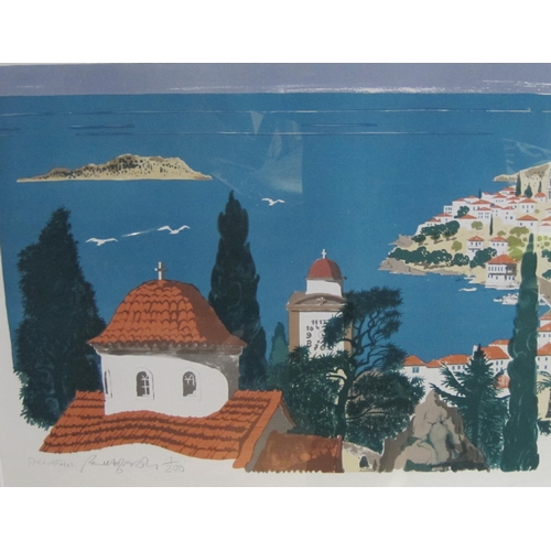 160 - PAUL HOGARTH. Skiathos, colour lithograph, pencil signed, inscribed and numbered 19/200, I 19 1/2 x ... 