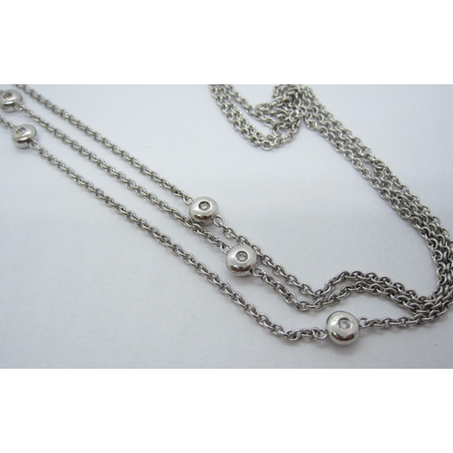 116 - A three row Diamond Chain Necklace in 18ct white gold.