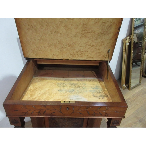 523A - An Edwardian walnut Davenport Desk with hinged inkwell, fitted drawers to one side and dummy drawers... 