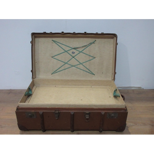 526A - A Steamer Trunk, fitted tray tot he interior, labelled 