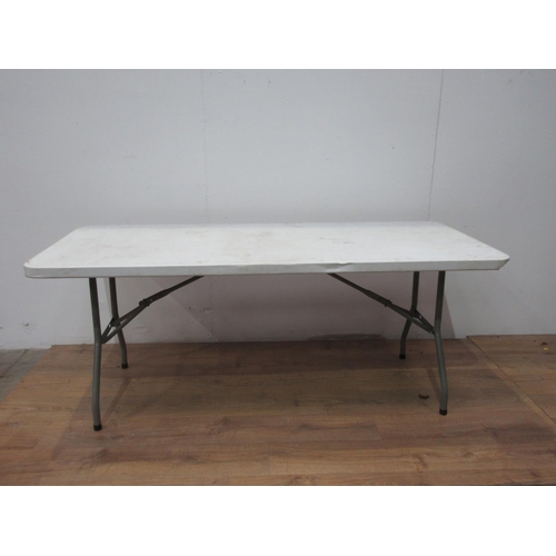 536 - Five Plastic Tables with folding legs, 6ft x 2ft 6in