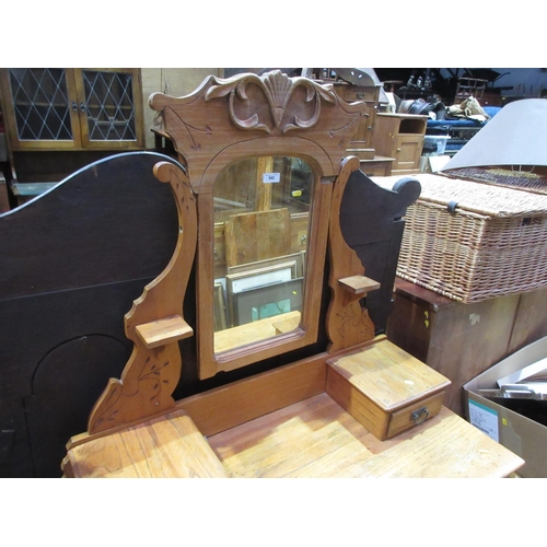 542 - A Victorian pine Dressing Table with mirror 5ft 4in H x 3ft 6in W and a modern pine Dressing Stool 1... 