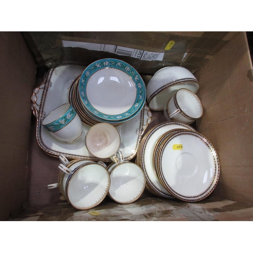 550 - Three boxes of part Tea Services including Minton, Colclough and Delphine