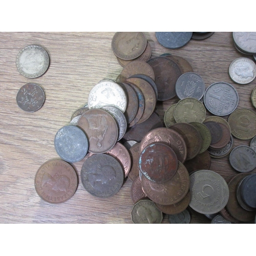 370 - A small quantity of Coins from Barbados, Greece, etc, and a 1920s Evening Purse.