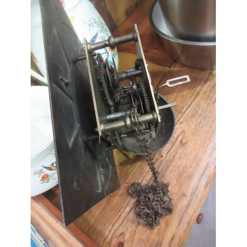 637 - A 19th Century Longcase Clock with square brass dial by John Jones, Wormbridge, within an oak case 6... 