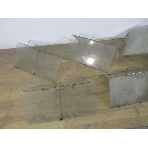 92 - Eight glass and wire Cloches and spare glass 2ft L