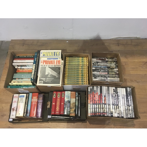 1 - Seven boxes of Books including World War II, Private Eye, History related, etc