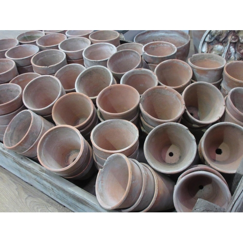 113 - A large quantity of assorted terracotta Plant Pots and a Mop Bucket