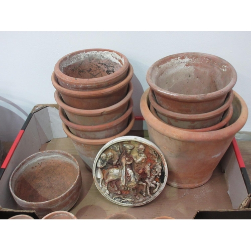 113 - A large quantity of assorted terracotta Plant Pots and a Mop Bucket