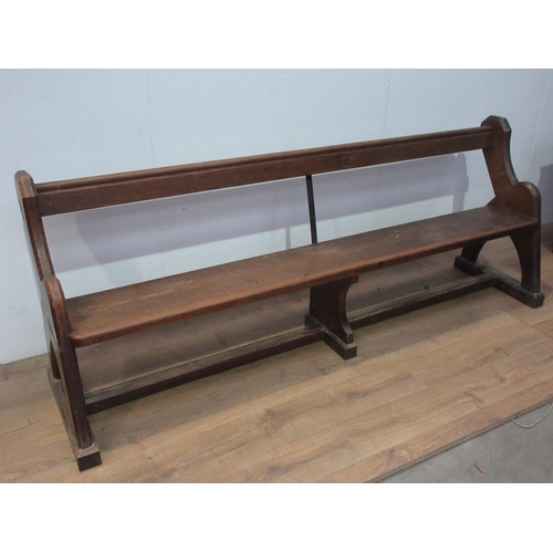 114 - An antique pitch pine Pew 7ft 6in L x 2ft 10in H