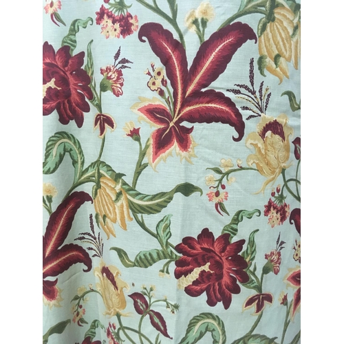 349 - Two pairs of floral decorated Curtains 9ft 2in x 4ft 6in and 7ft 10in x 6ft 6in