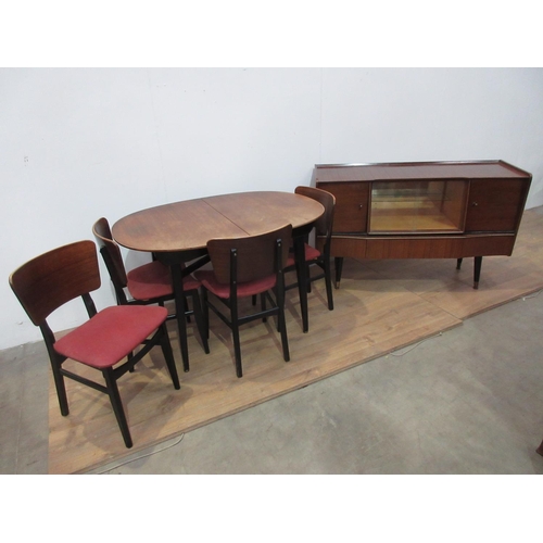 427 - A G-Plan style extending Dining Table with spare leaf 5ft 6in L extended, four Chairs, a Sideboard 4... 