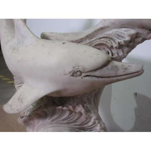 461 - A marble effect Figure of two Dolphins A/F 2ft H