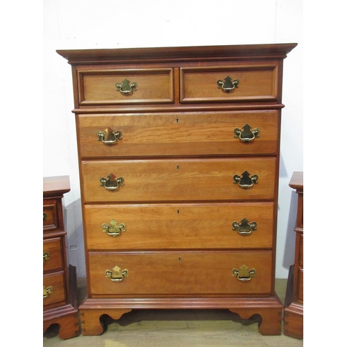 470 - A reproduction mahogany Tallboy Chest of two short and four long drawers 4ft H x 3ft W and a pair of... 