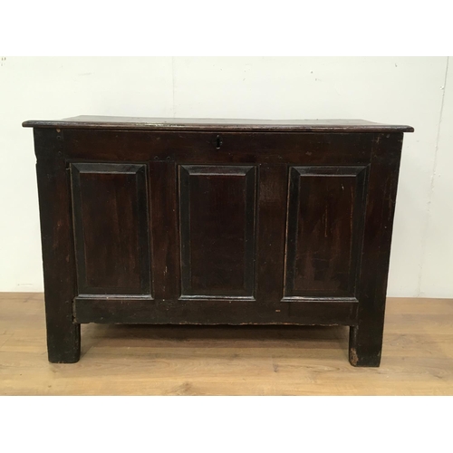 538 - An antique oak Coffer with panelled front and sides 4ft 2in w x 2ft 10in H x 2ft deep