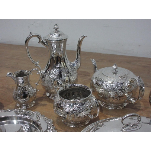 673 - A collection of plate including Tea Pot, Tray, Entre Dish, Cutlery, etc