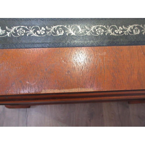 740 - A reproduction mahogany Pedestal Desk by Shaw of London with leather inset writing surface fitted ni... 