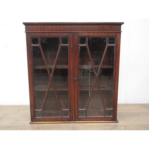 102 - A Georgian mahogany and astragal glazed Wall Cabinet fitted two doors enclosing shelves 2ft 2 1/2in ... 