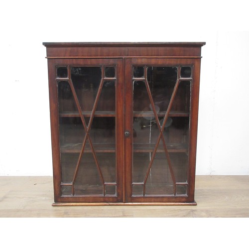 102 - A Georgian mahogany and astragal glazed Wall Cabinet fitted two doors enclosing shelves 2ft 2 1/2in ... 