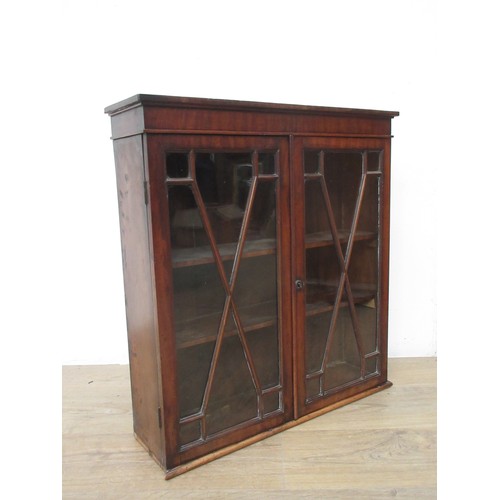 102 - A Georgian mahogany and astragal glazed Wall Cabinet fitted two doors enclosing shelves 2ft 2 1/2in ... 