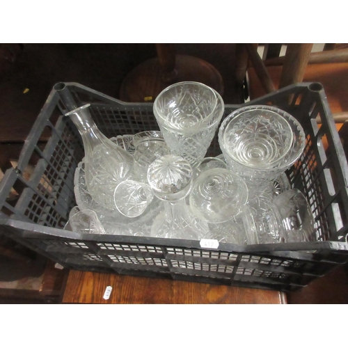 417 - A quantity of cut glass including Decanters, Bowls and Drinking Glasses