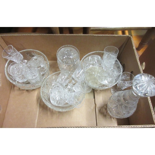 417 - A quantity of cut glass including Decanters, Bowls and Drinking Glasses