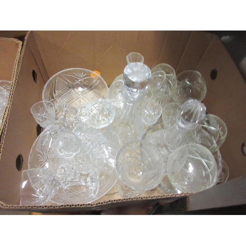 417 - A quantity of cut glass including Decanters, Bowls and Drinking Glasses