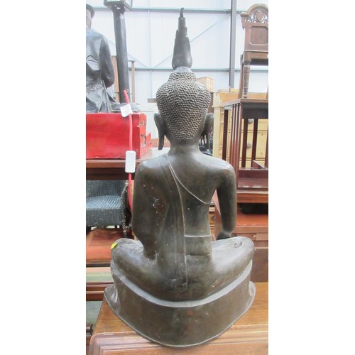 431 - A bronze Figure of a seated Buddha 2ft 1 1/2in H