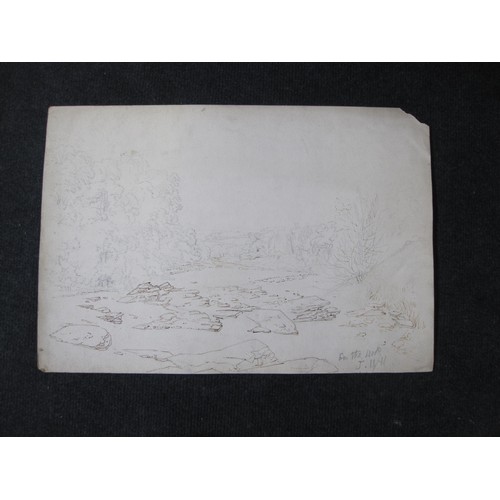 322 - J. NOTT. A selection of unframed drawings c.1850 depicting Shropshire and Welsh landscapes; subjects... 