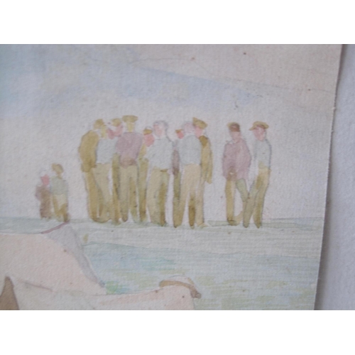 453 - ATTRIBUTED TO HENRY LAMB MC RCA (1883-1960). Bivouacs, Salonica, watercolour and pencil, with pencil... 