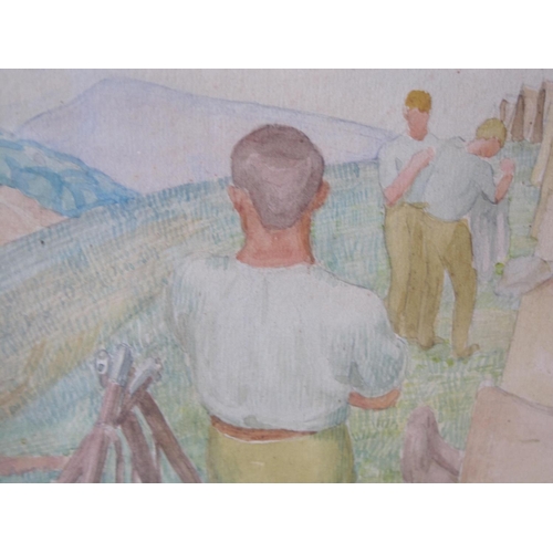 453 - ATTRIBUTED TO HENRY LAMB MC RCA (1883-1960). Bivouacs, Salonica, watercolour and pencil, with pencil... 