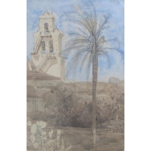 465 - DAVID ROBERTS R.A. (1796-1864) - 'At Malaga', signed and dated March 4th 1833 and further inscribed ... 