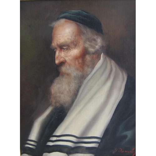 466 - G. DOMINY (circa 1970). Portrait of a Jewish Scholar, signed G. Dominy (lower left), oil on canvas l... 