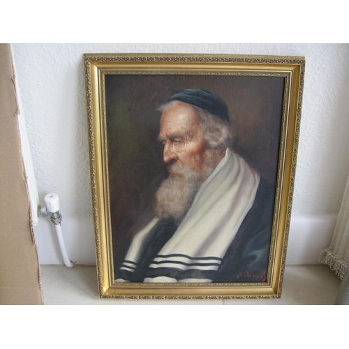 466 - G. DOMINY (circa 1970). Portrait of a Jewish Scholar, signed G. Dominy (lower left), oil on canvas l... 