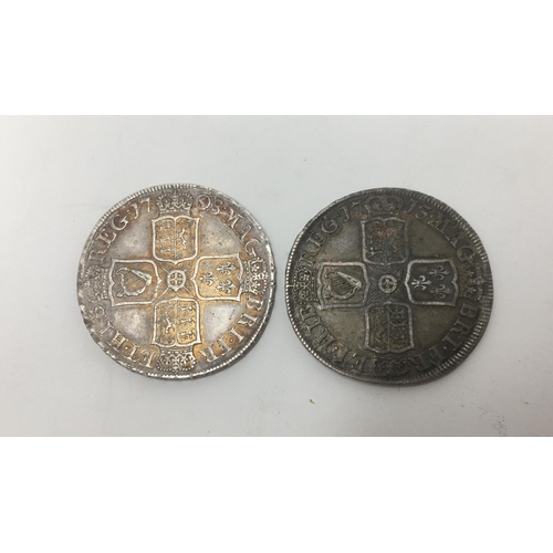 11 - Anne Half Crown 1708 and 1713 (2)