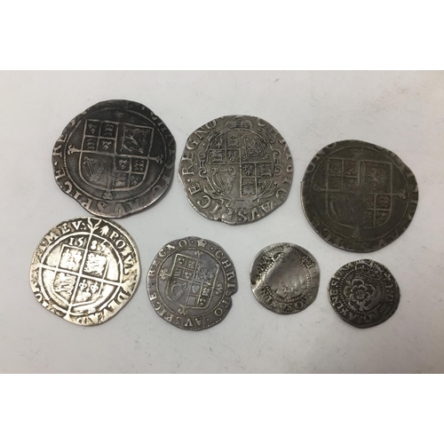 25 - Elizabeth I - Charles II hammered issues, to include 1585 Sixpence, 3 Charles I Shillings and a Char... 