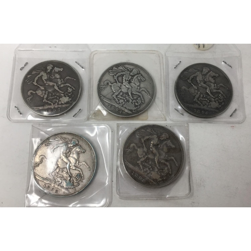 57 - Victoria Crowns, veiled head, 1894, 1896, 1897 and 1898 x 2 (5)