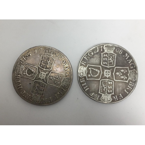 6 - Anne 1707E and 1708E Crowns (2)