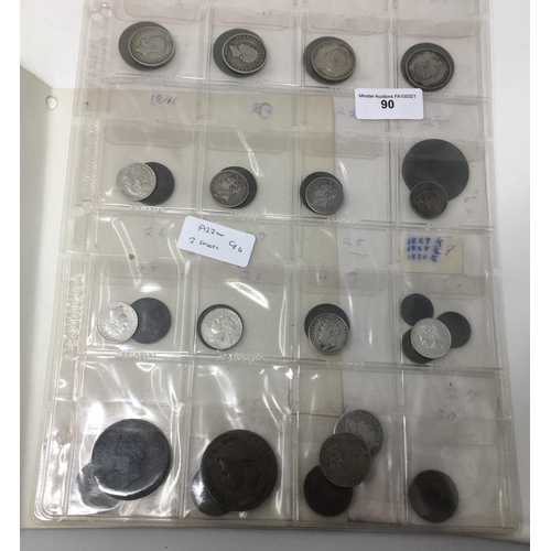 90 - A Collection of George IV Coins, 1/3 Farthing - Shilling, to include 1827 Penny.