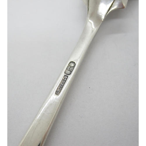 135 - A sterling silver Stilton Scoop thread pattern engraved initials.