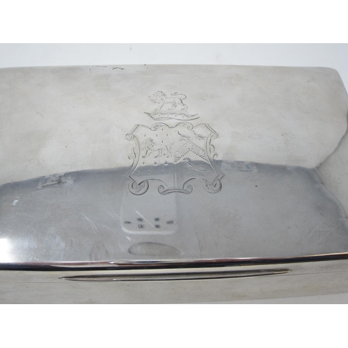 138 - A Victorian silver large Cigar Box engraved with coat of arms, cedar lined, London 1900, 9 x 5in, to... 