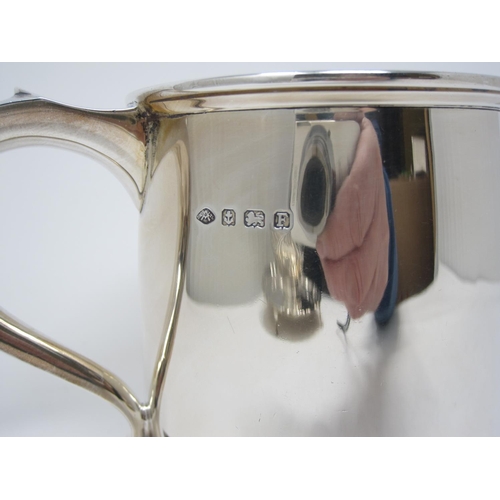 144 - A George V silver heavy Mug with inscription, Birmingham 1930, maker Adie Bros, 400 gms.