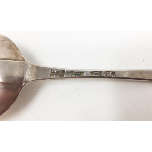 202 - A pair of George III silver Table Spoons old English pattern, London 1771, maker: Hester Bateman.