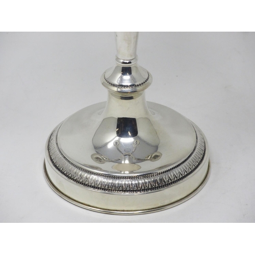 214 - A Greek silver four branch five light Candle Holder on tapering column and circular base