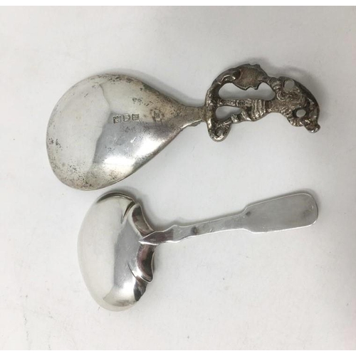 173 - A George IV silver Caddy Spoon fiddle pattern with leafage engraved bowl, Birmingham 1824. Maker: J.... 