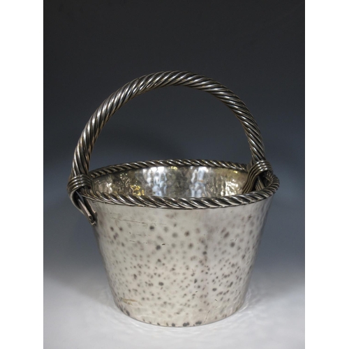 179 - A silver plated Basket with basket weave handle and rim c.1920.