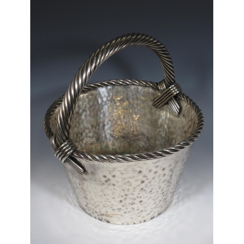 179 - A silver plated Basket with basket weave handle and rim c.1920.