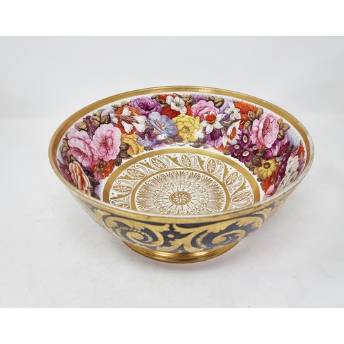 509 - An early 19th Century Coalport-type porcelain Bowl with possibly London decoration in the manner of ... 