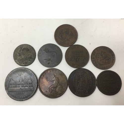 38 - A Collection of mainly trade Tokens, to include 1811 Worcester City Penny, 1793 Inverness Half Penny... 